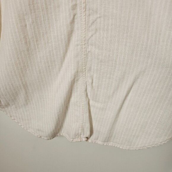 EUC BLU PEPPER PINSTRIPE LINEN BLEND BUTTON DOWN SHIRT TOP SIZE M - Picture 8 of 13
